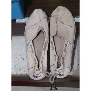 Bobs Skechers Canvas Slip On Shoes sz 9 Memory Foam Loafer women's